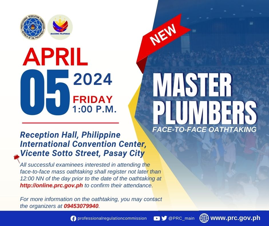 FaceToFace Oathtaking of the New Master Plumbers Professional